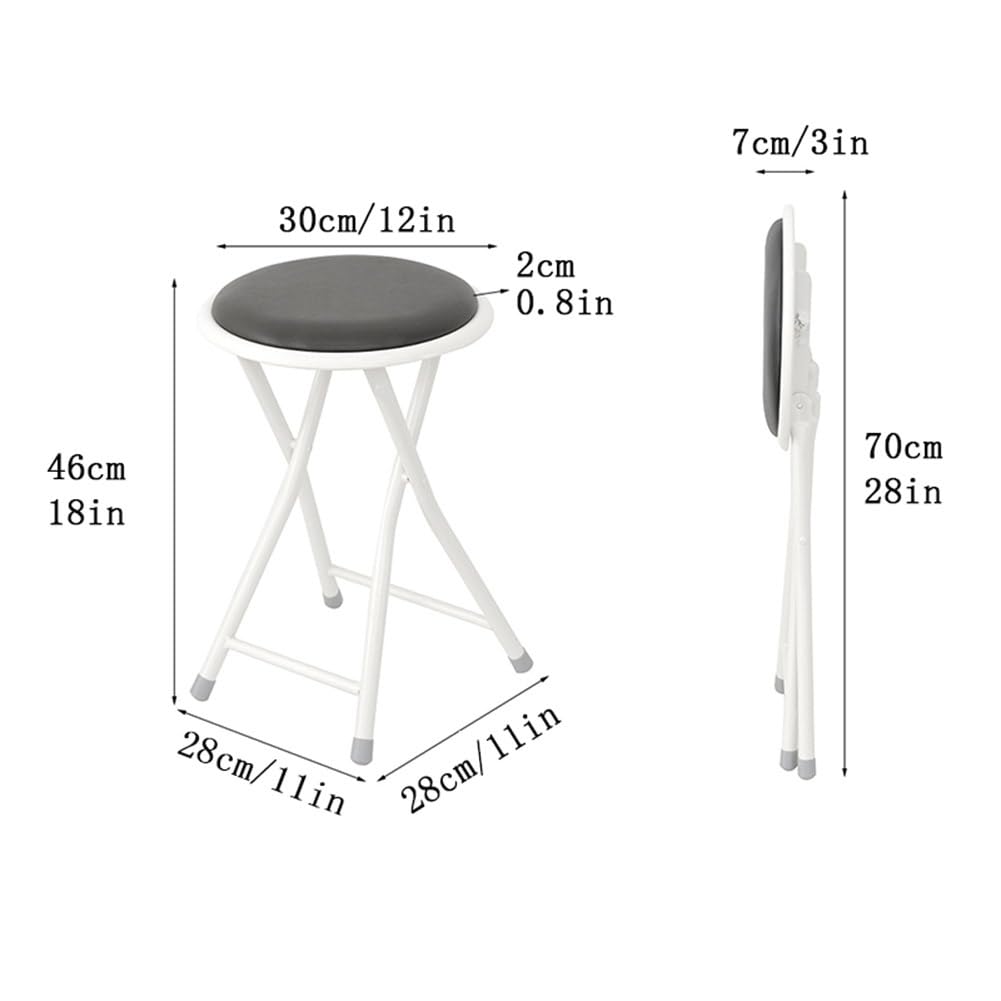 Black Folding Round Padded Bar Stool L5797