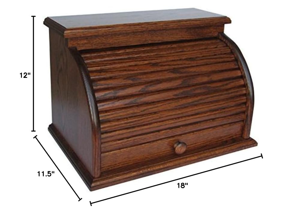 Oak Roll Top Bread Box A803363