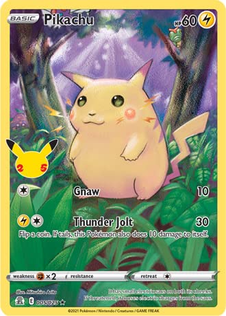 Pokémon Celebrations Pikachu 25th Anniversary Full Art Rare Holo R11364