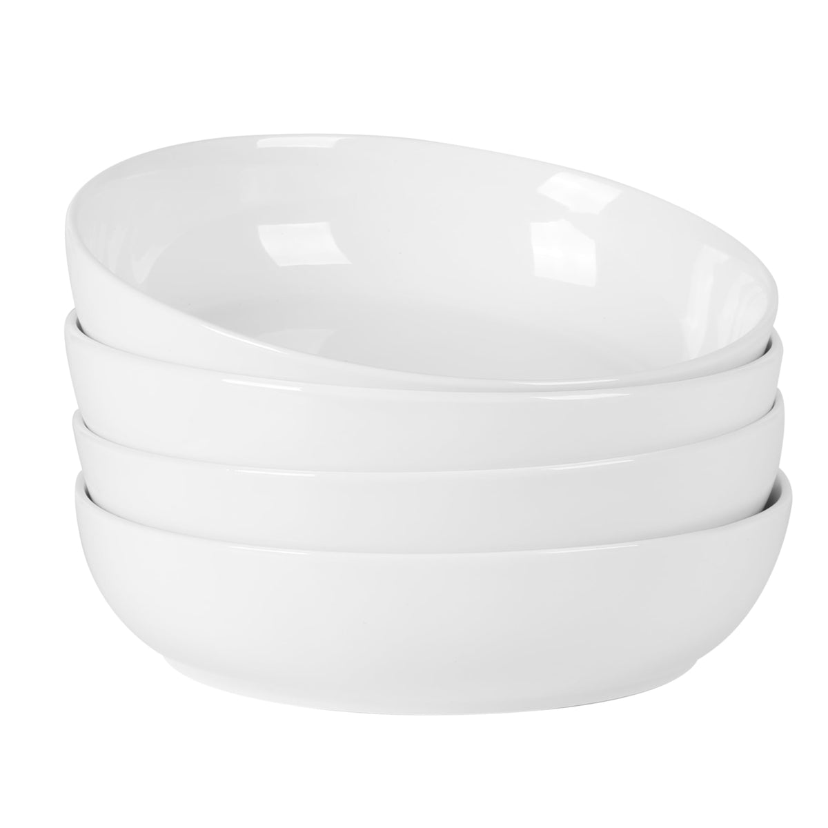 4-Piece 41oz Porcelain Ceramic Salad Bowls Set White J818