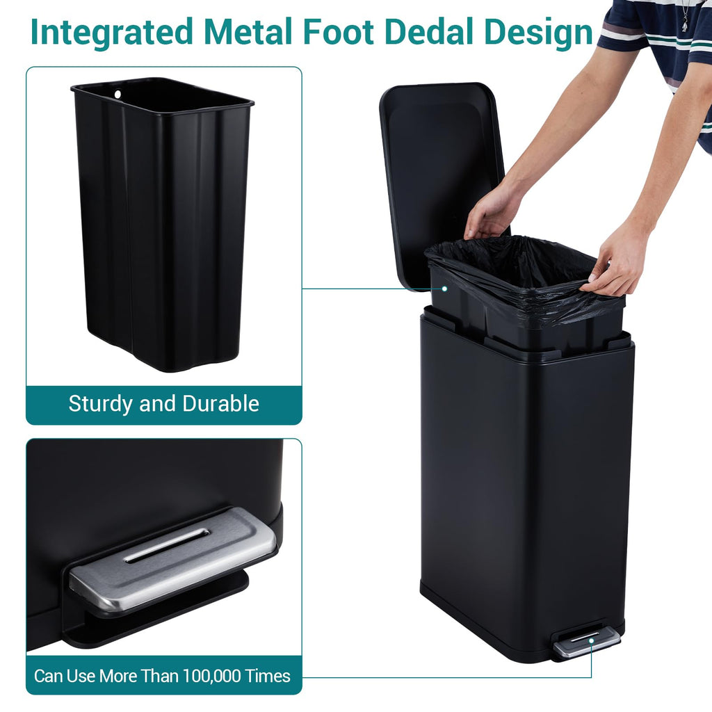 13 Gallon Stainless Steel Step Trash Can P947