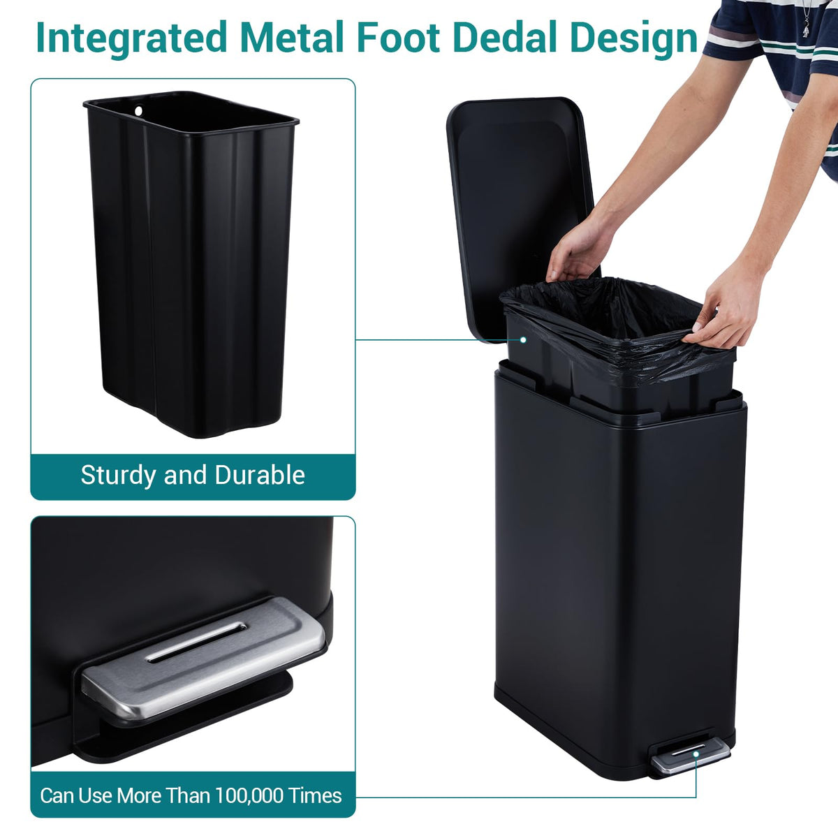 13 Gallon Stainless Steel Step Trash Can P947