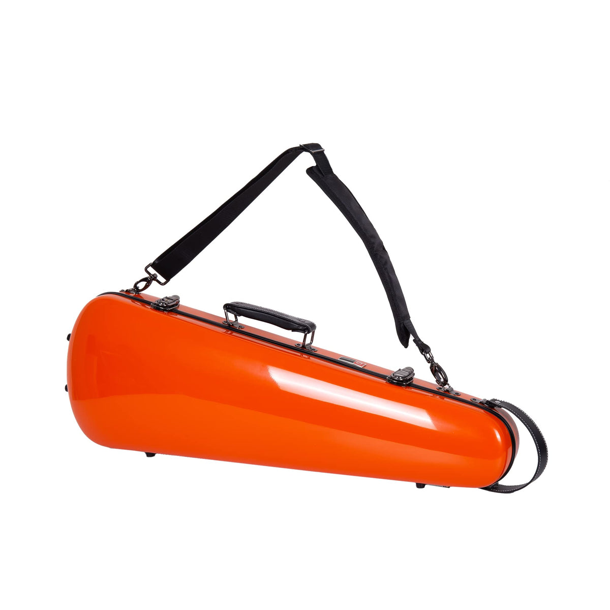 Fiberglass Violin Case for 4/4 Full Size Glossy Orange Velvet Interior O19186