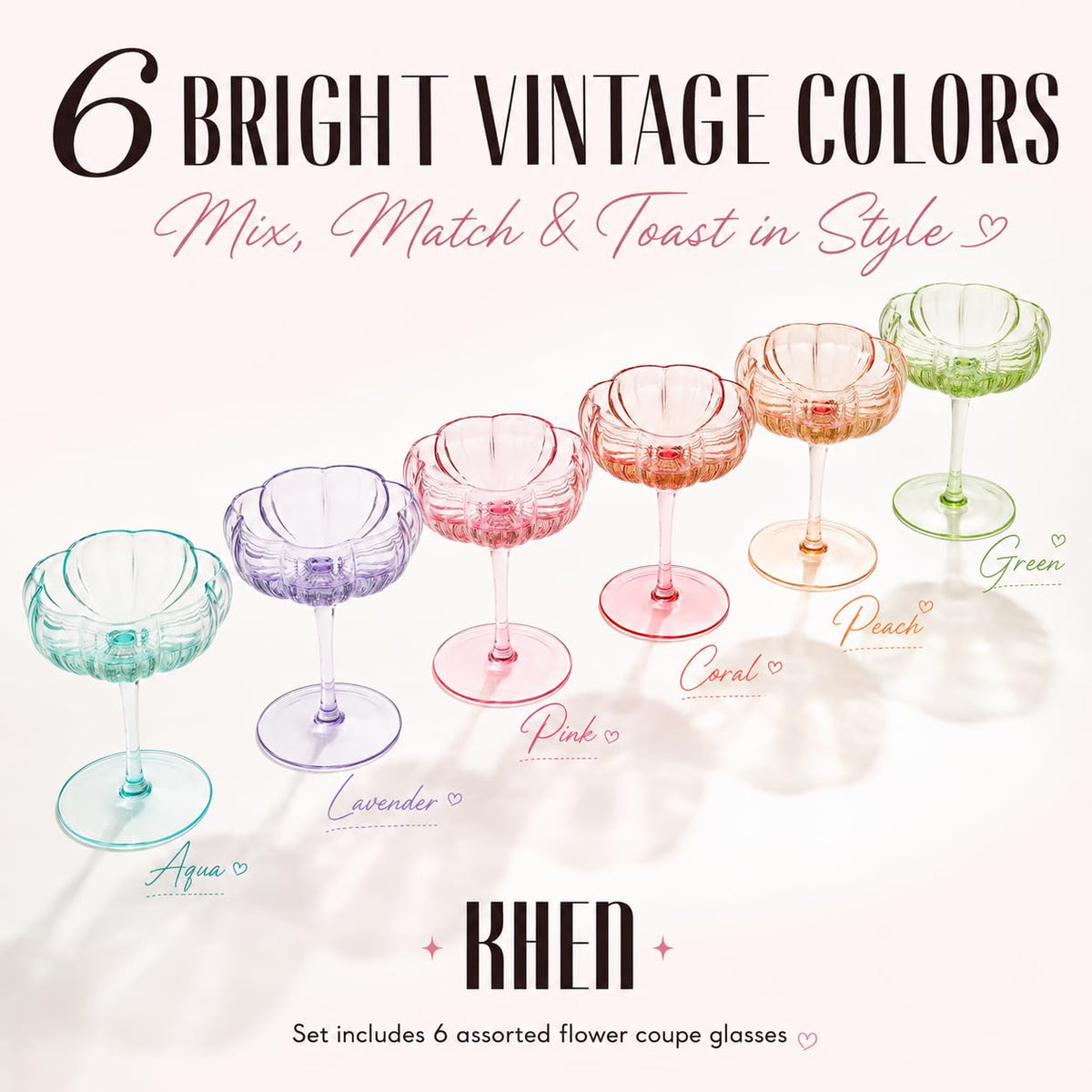 Vintage Wavy Glass Coupes Set of 6 U903401