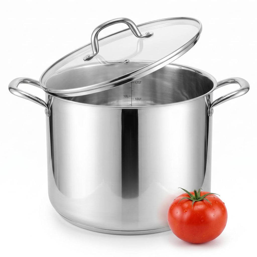 14Qt Stainless Steel Stock Pot with Lid L6034