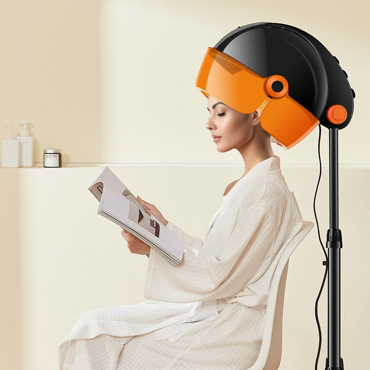 1875W Ionic Hooded Hair Dryer with Timer E72165