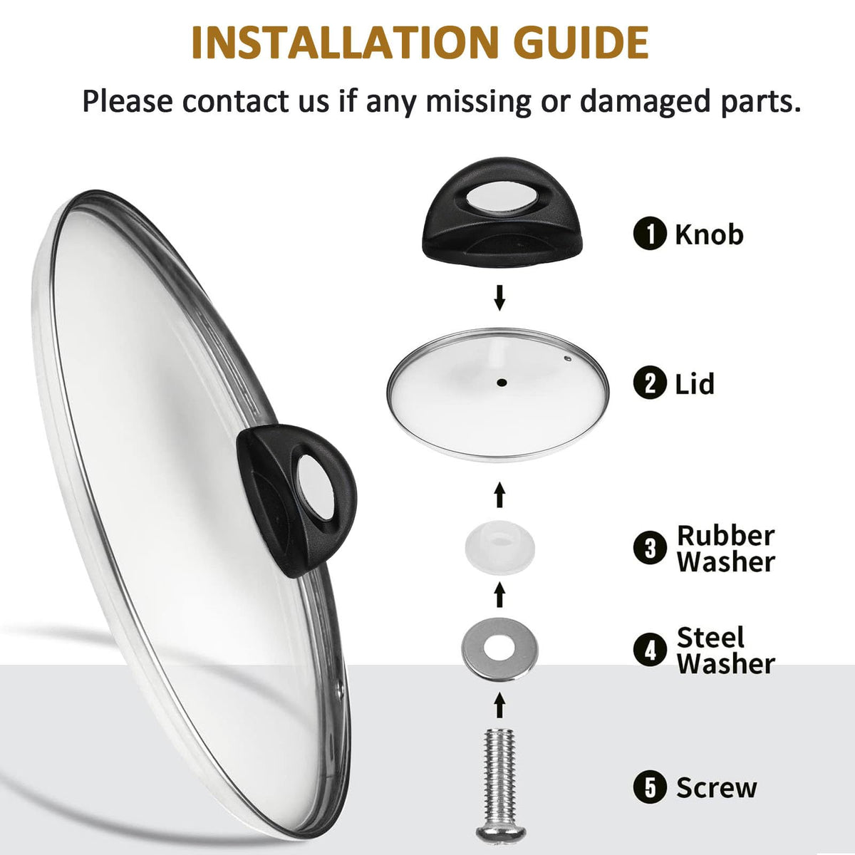 Tempered Glass Lids for Cookware W960484