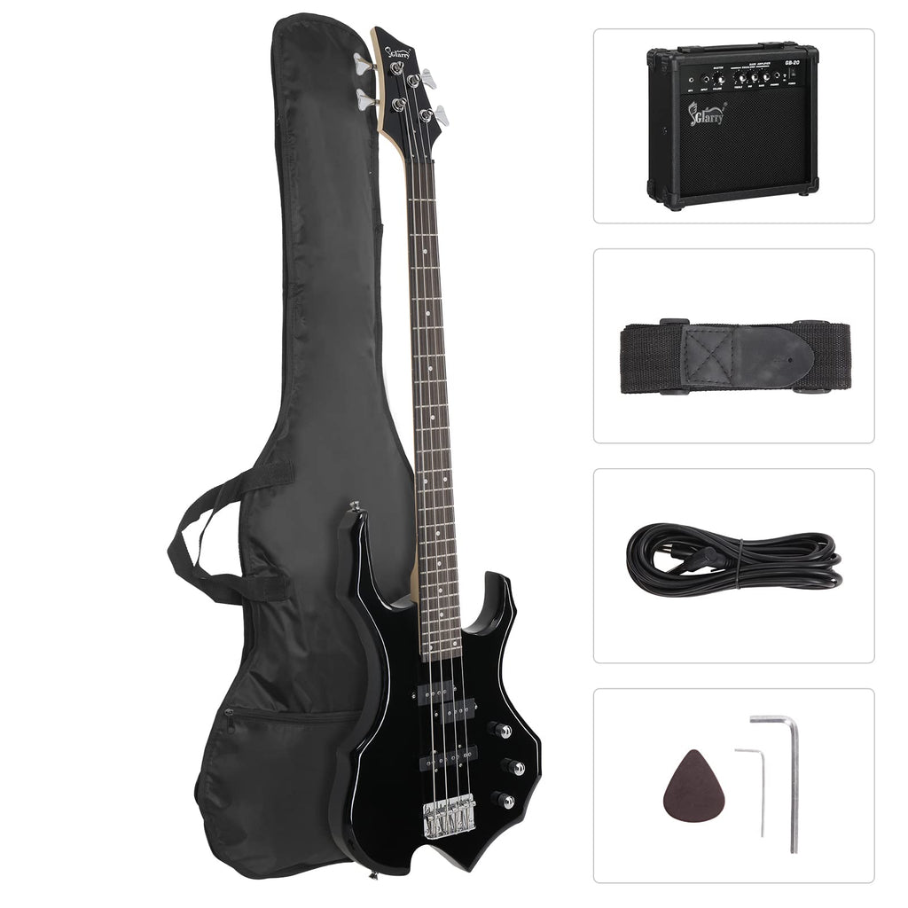 Electric Bass Guitar 4 Strings Black Z295044