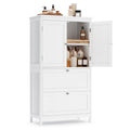 Cloud White Bathroom Floor Cabinet with 2 Doors, 2 Drawers F454
