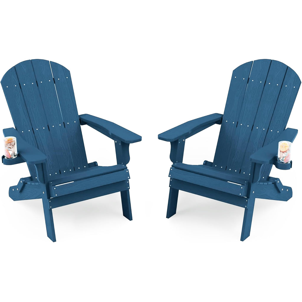 Oversized Plastic Adirondack Chair Set of 2 Navy Blue F995