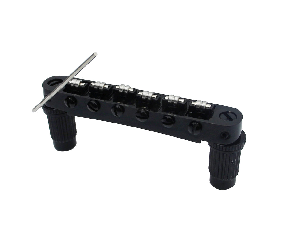 Black Roller Saddle Bridge for 6 String Electric Guitar U75451