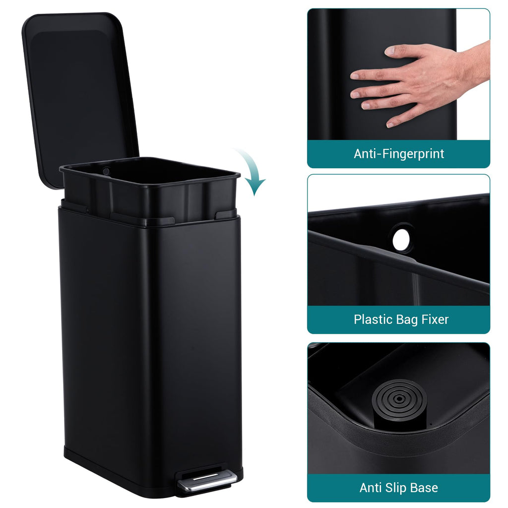 13 Gallon Stainless Steel Step Trash Can P947