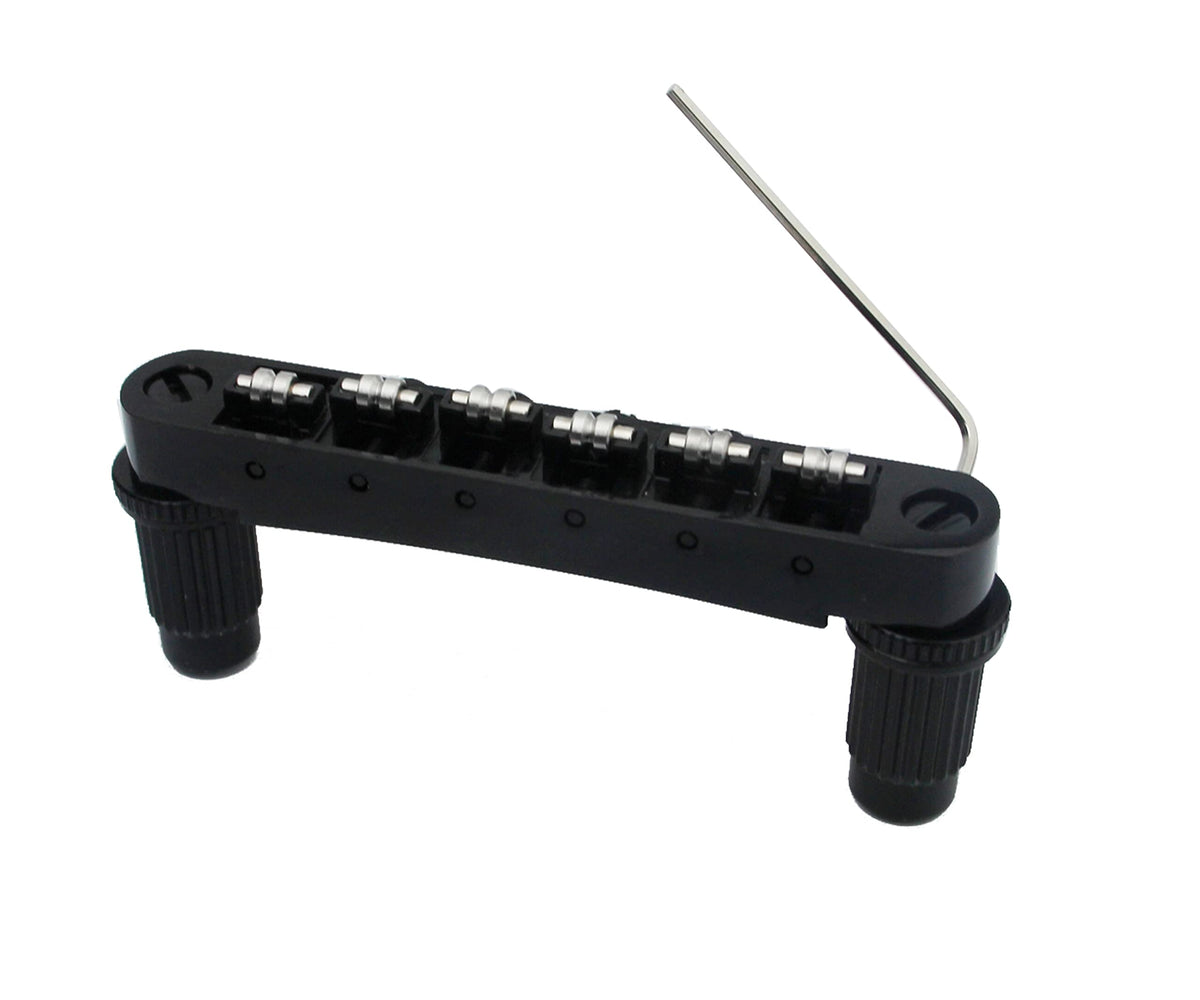Black Roller Saddle Bridge for 6 String Electric Guitar U75451