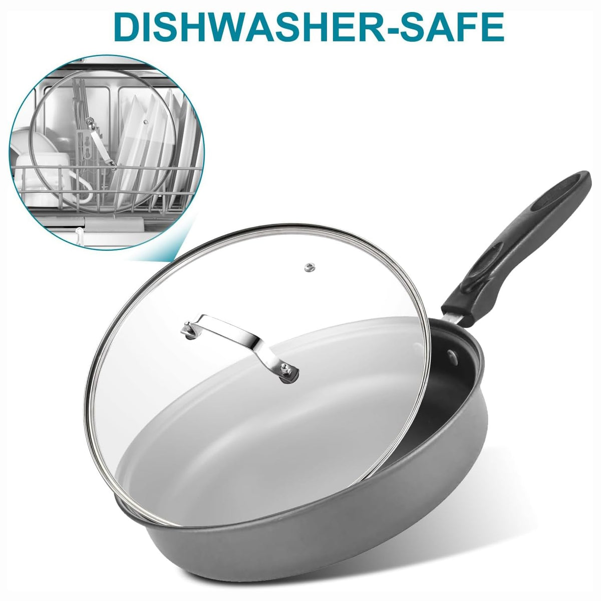 10 Inch Glass Lid for Cast Iron Skillet, Frying Pan, Skillet - Dishwasher Safe I627