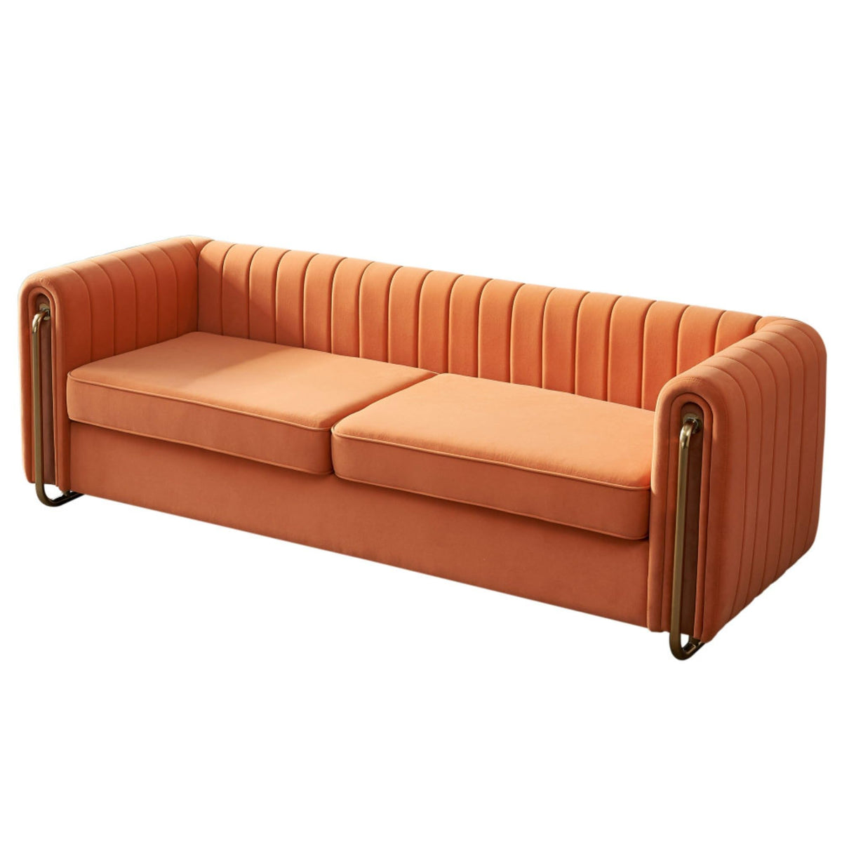 Orange Velvet Sofa Couch N464462