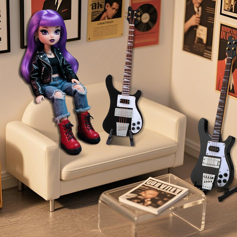 Black Miniature Bass Guitar Replica 1:4 Scale X34656