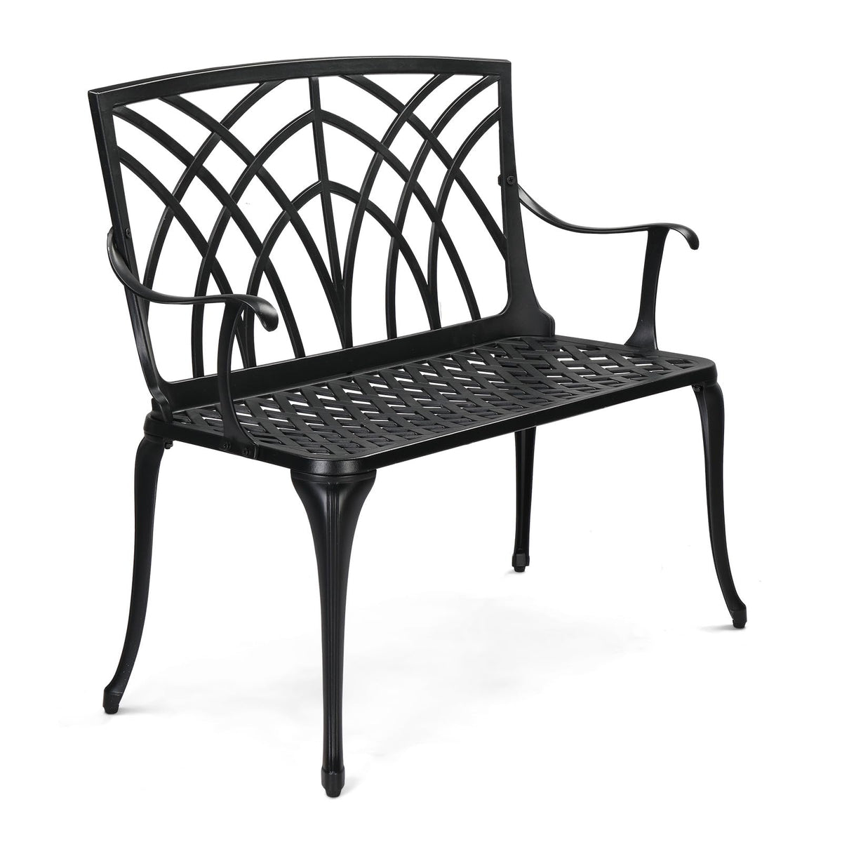 38" Black Metal Outdoor Bench C902