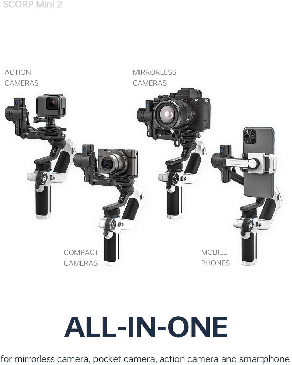 White 3-Axis Camera Stabilizer Gimbal S940