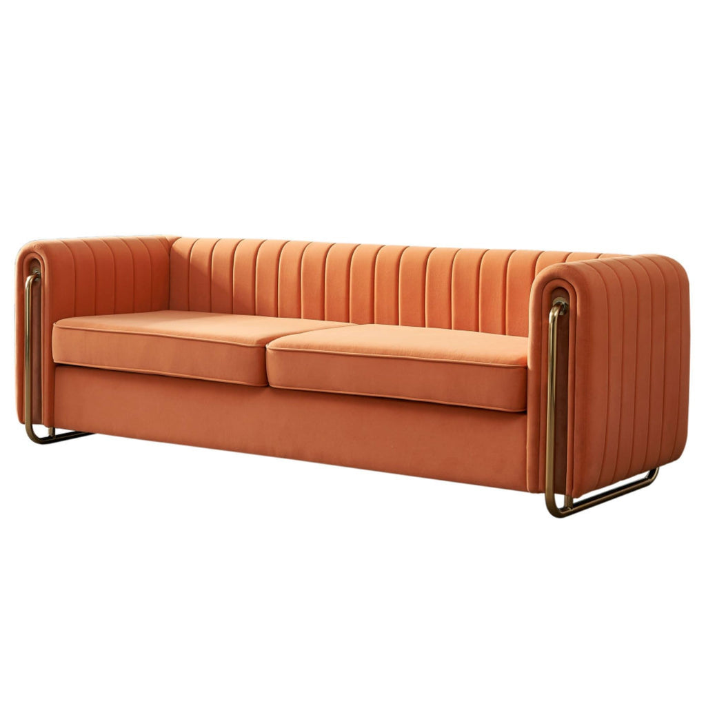 Orange Velvet Sofa Couch N464462