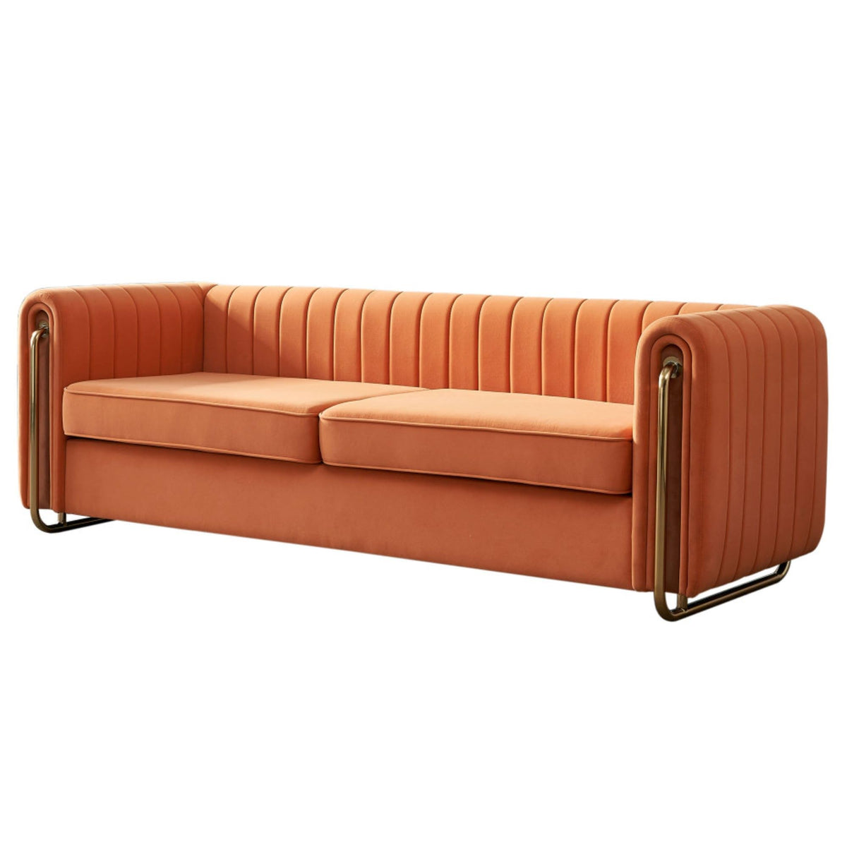Orange Velvet Sofa Couch N464462