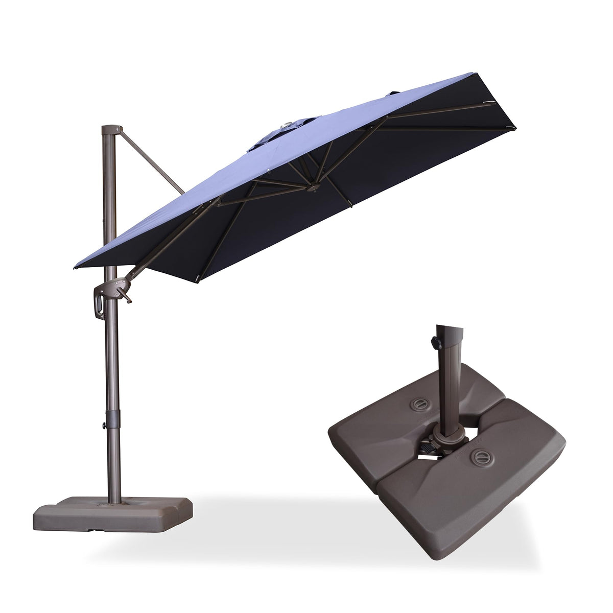 Navy Blue 8' X 8' Cantilever Umbrella with Base Y93773