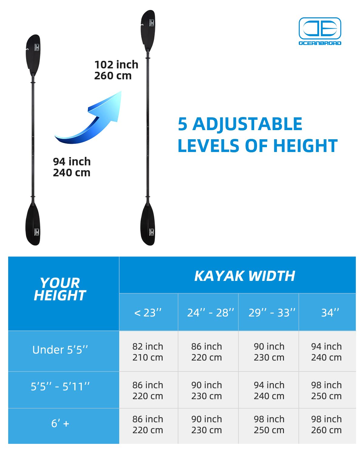 Adjustable Fishing Kayak Paddle with Paddle Leash A468706