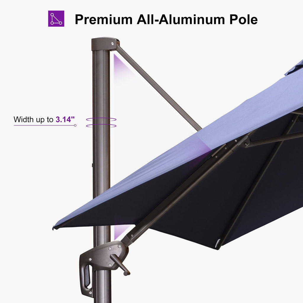 Navy Blue 8' X 8' Cantilever Umbrella with Base Y93773