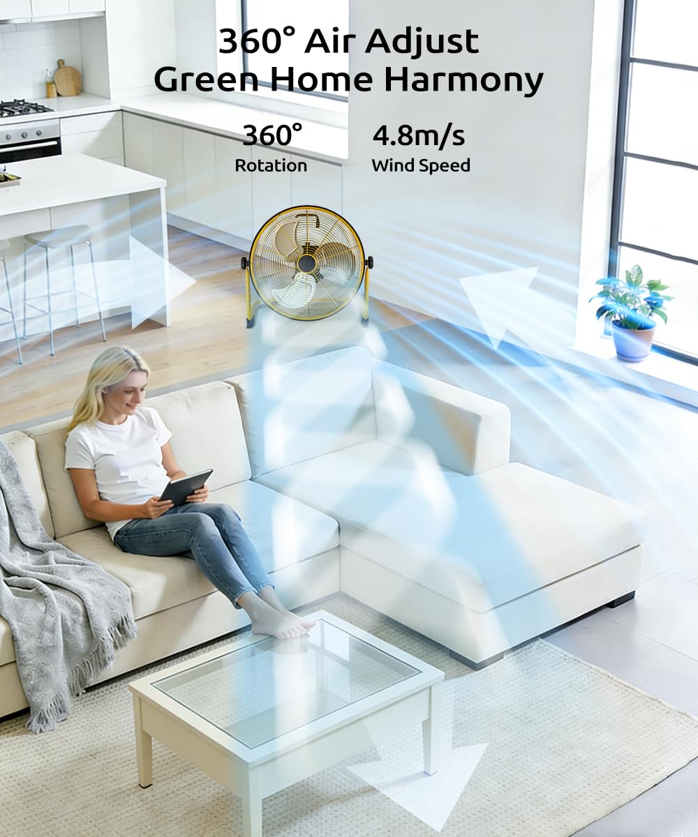 20" Rechargeable Floor Fan with Detachable Batteries X979