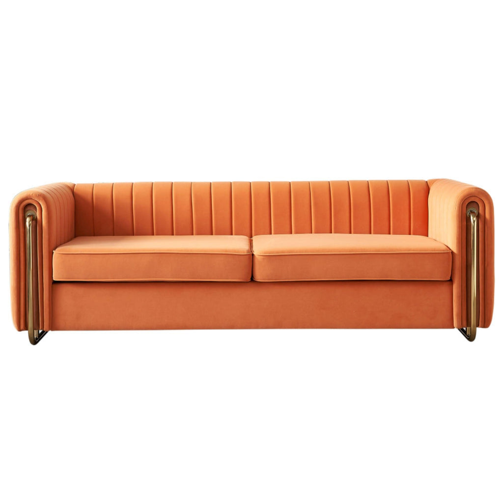 Orange Velvet Sofa Couch N464462