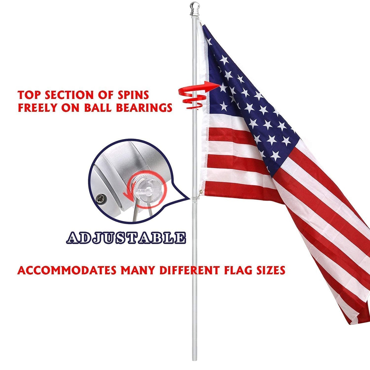 Aluminum 6FT Flag Pole Holder W5720