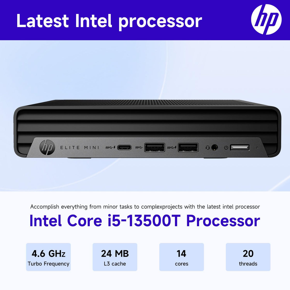 13th Gen Intel 14-Core i5-13500T 16GB DDR5 RAM 256GB SSD Mini Desktop M841