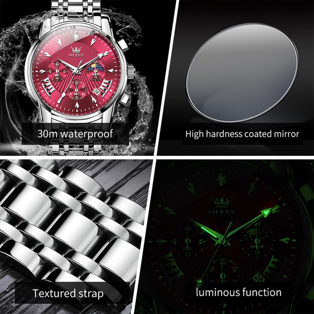 Men Dress Chronograph Stainless Steel Watch J2278