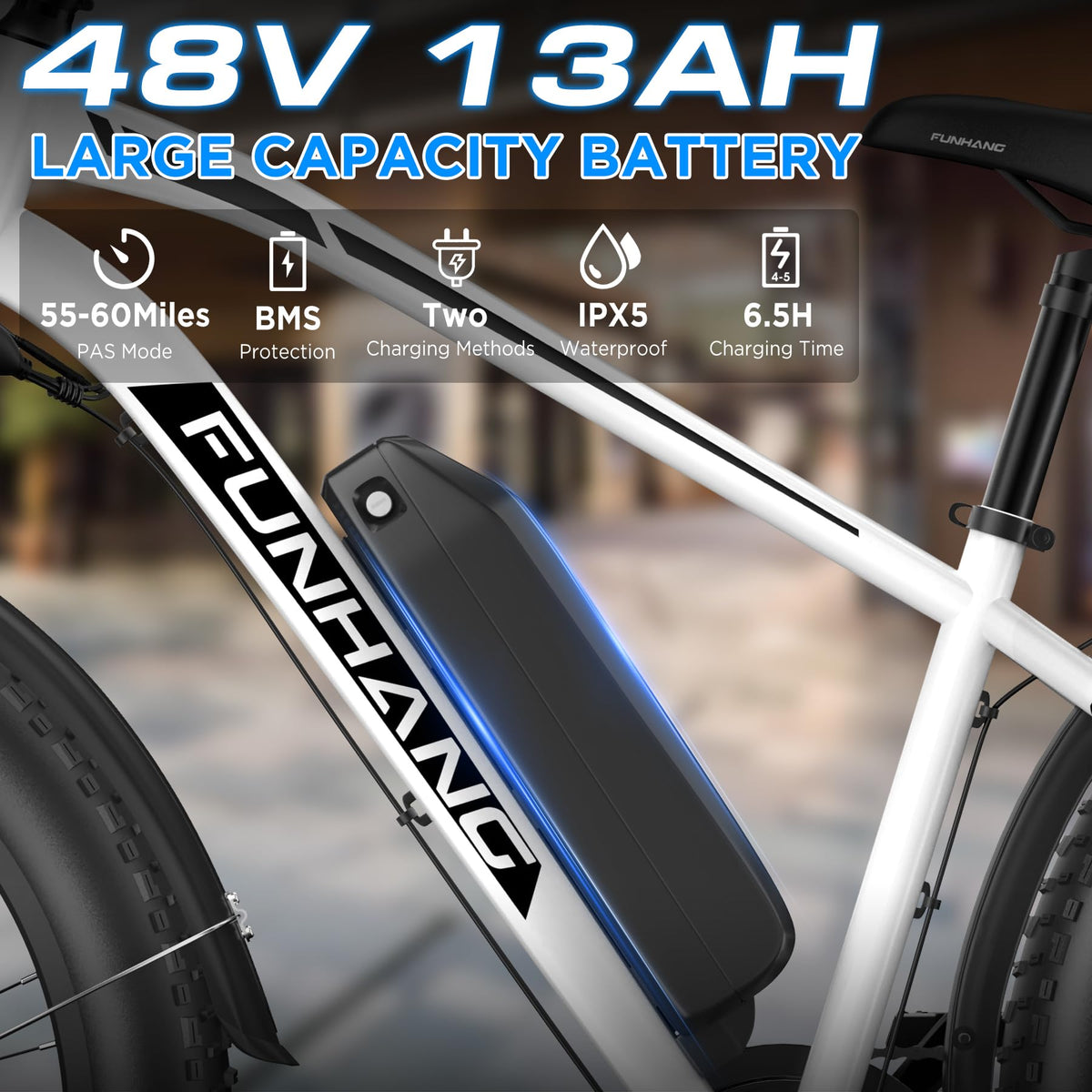 1000W 26" Fat Tire Electric Mountain Bike with 48V 13AH Battery X82760