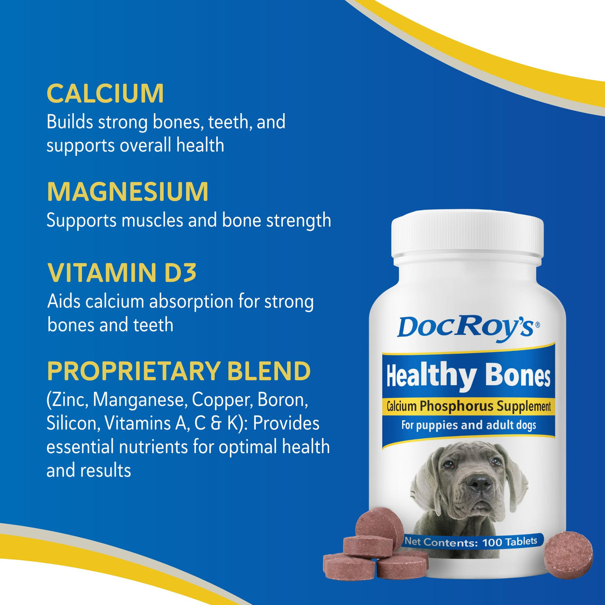 Calcium & Phosphorus Chews for Dogs & Cats, 100ct H1967