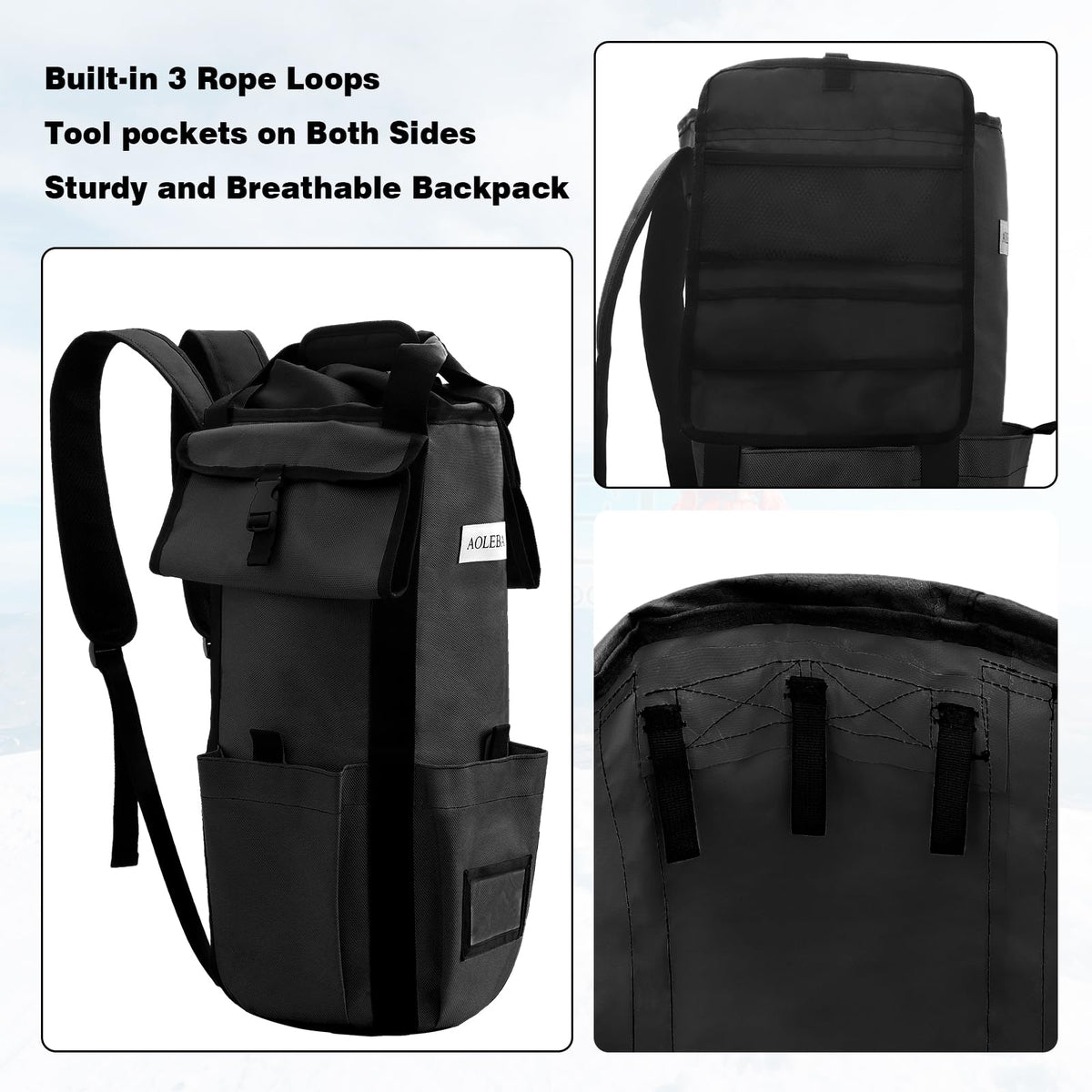 Arborist Rope Storage Bag Large Capacity 1680D Thicken Nylon with Hand Straps Z871