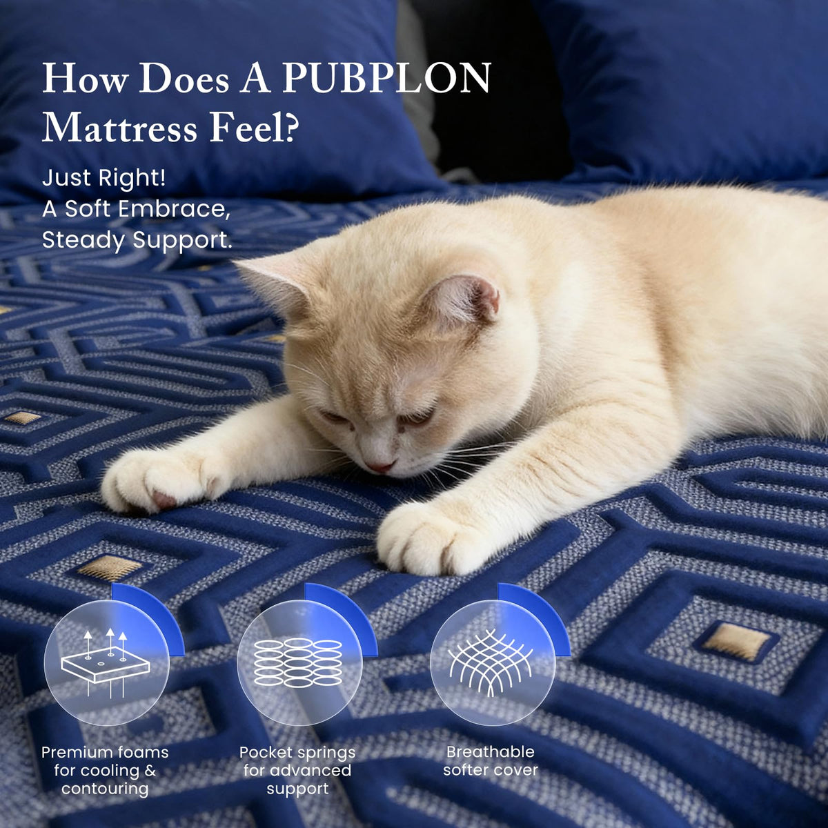 Medium Firm 12 Inch Full Mattress with Gel Memory Foam and Pocket Springs I224