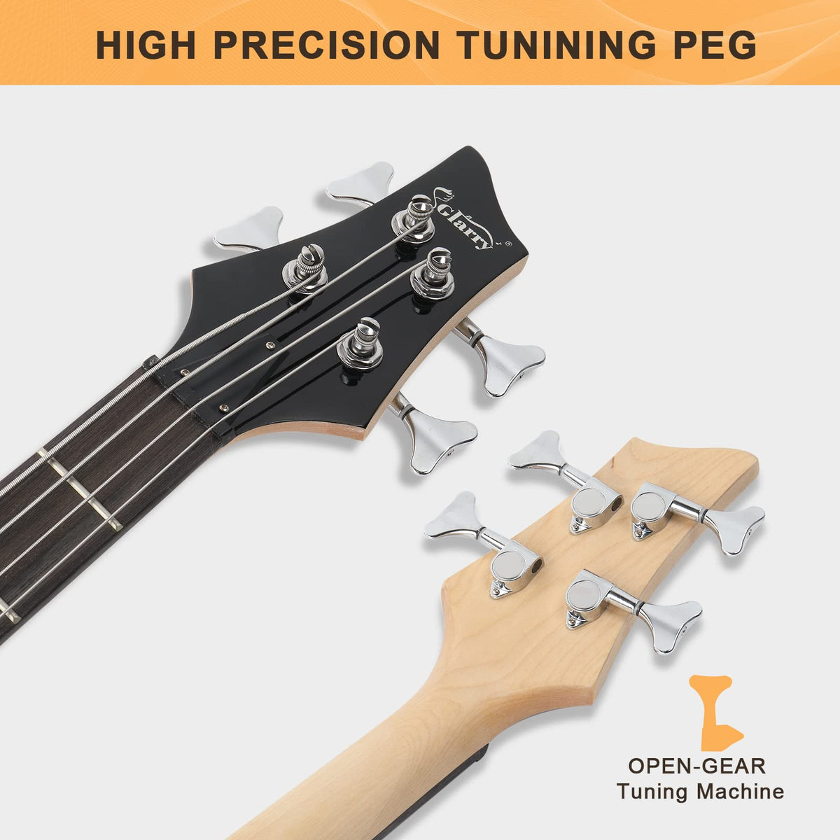 Electric Bass Guitar 4 Strings Black Z295044
