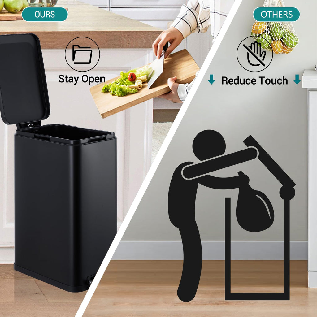 13 Gallon Stainless Steel Step Trash Can P947