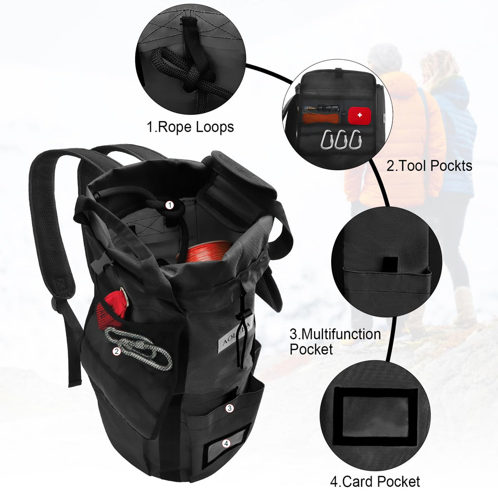 Arborist Rope Storage Bag Large Capacity 1680D Thicken Nylon with Hand Straps Z871