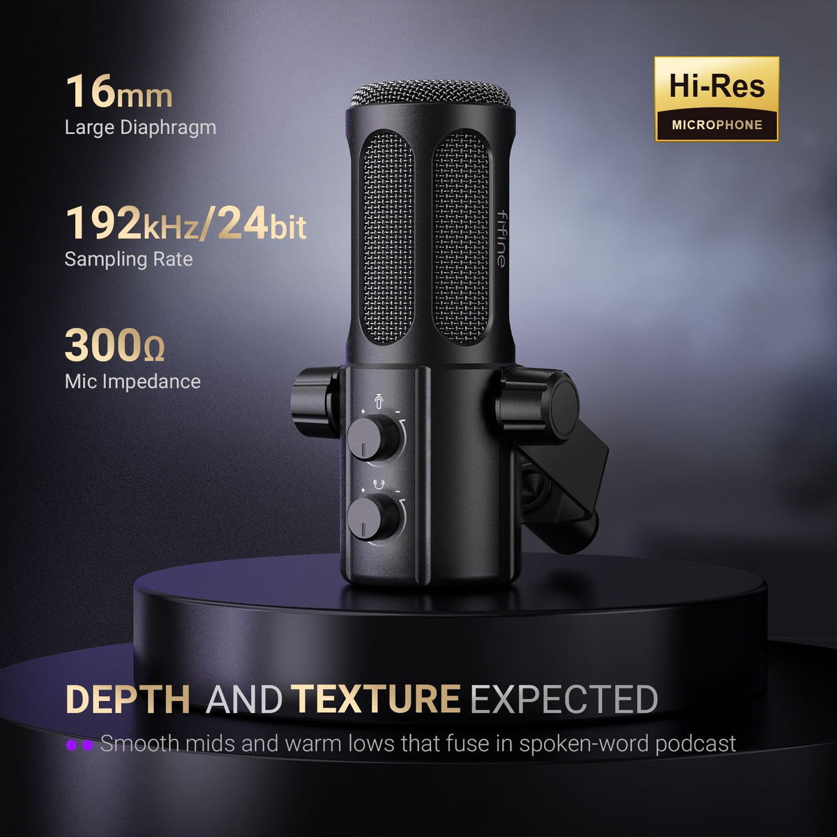 XLR/USB Dynamic Microphone Kit with Boom Arm H1320