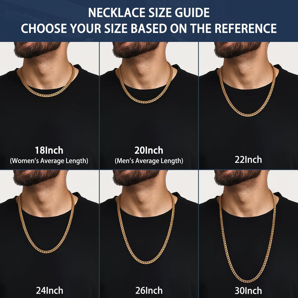 Cuban Link Chain 4mm 6mm 10mm 18K Gold Plated 316L Stainless Steel Necklace E5263