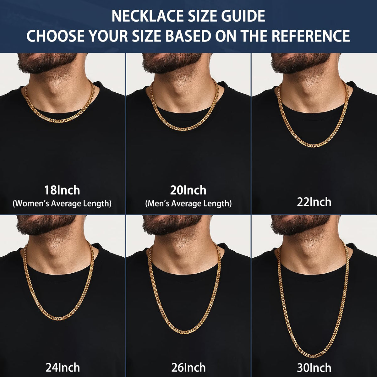 Cuban Link Chain 4mm 6mm 10mm 18K Gold Plated 316L Stainless Steel Necklace E5263