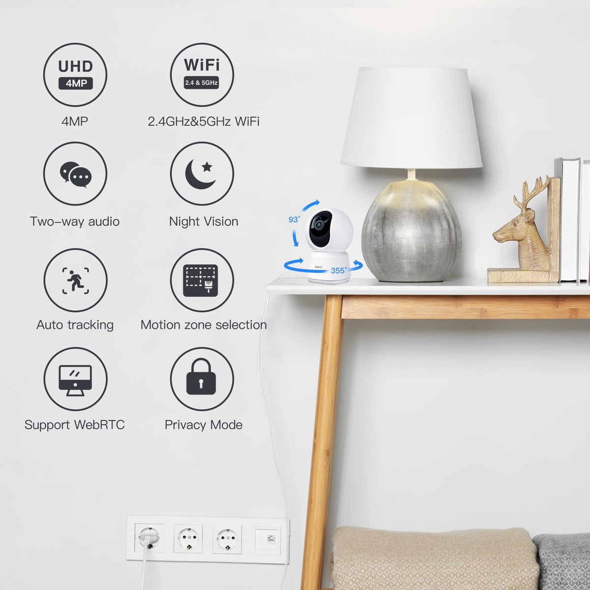 4MP 5G WiFi 6 Indoor Security Cameras P109