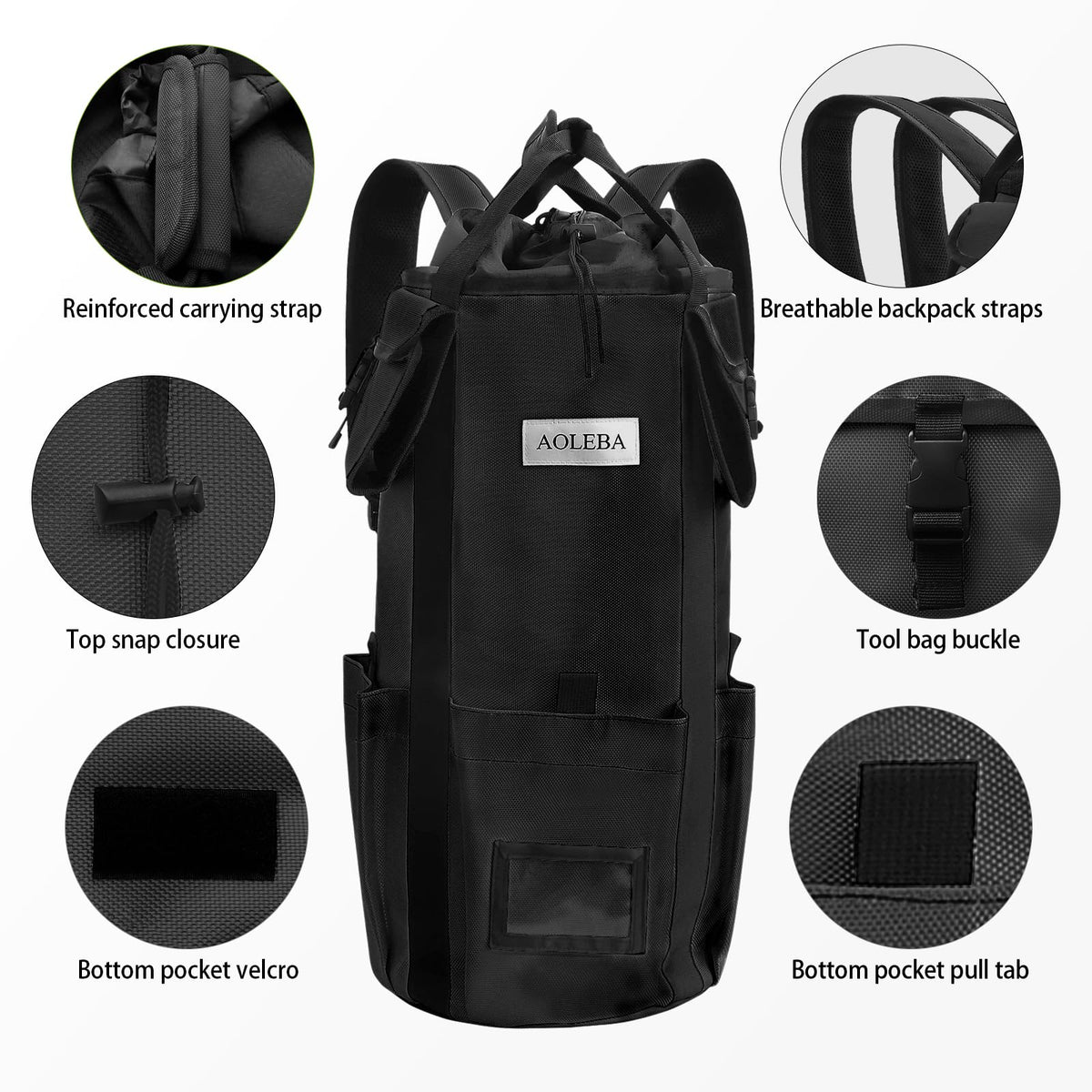 Arborist Rope Storage Bag Large Capacity 1680D Thicken Nylon with Hand Straps Z871