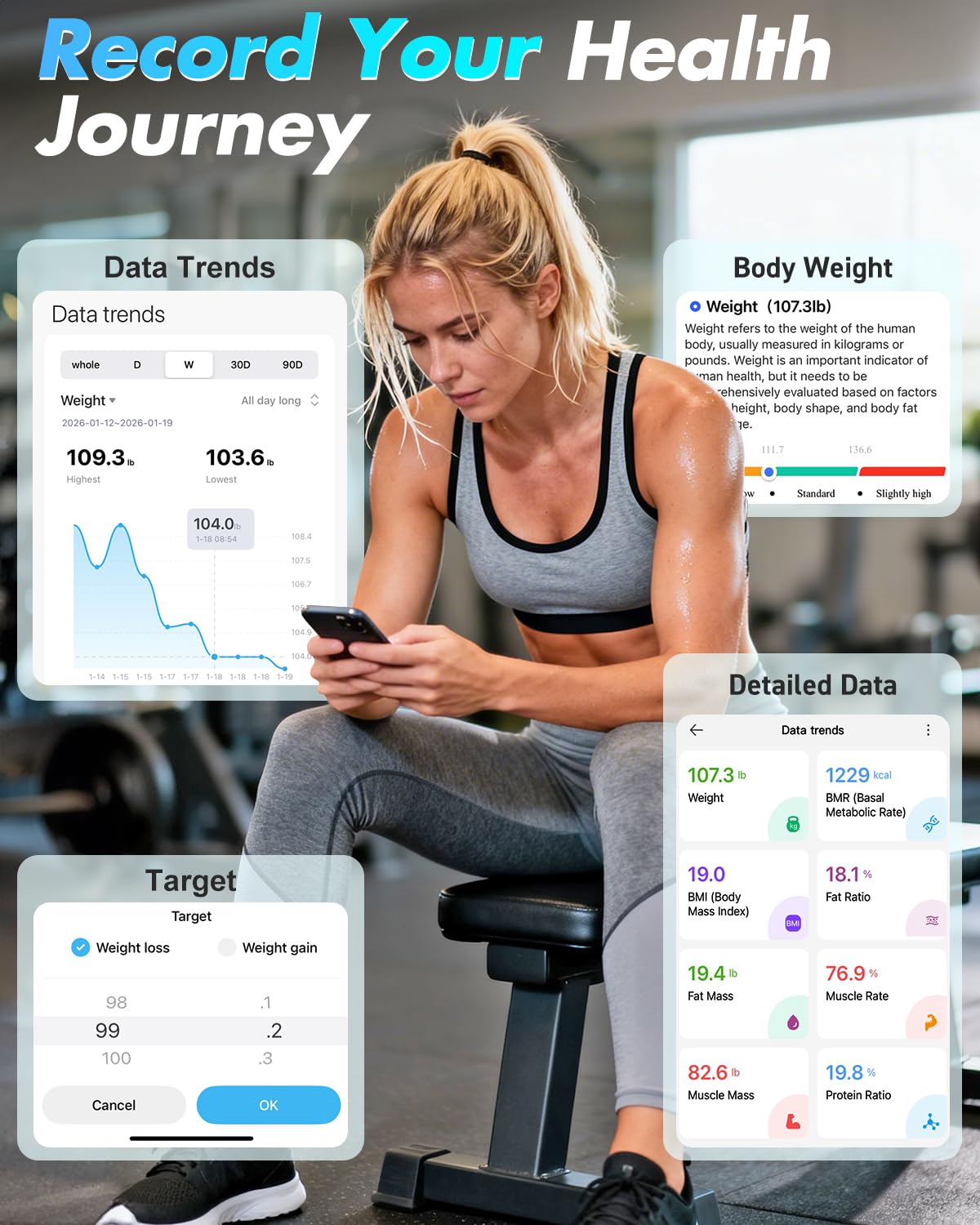 Body Weight Body Fat & BMI Scale F1453