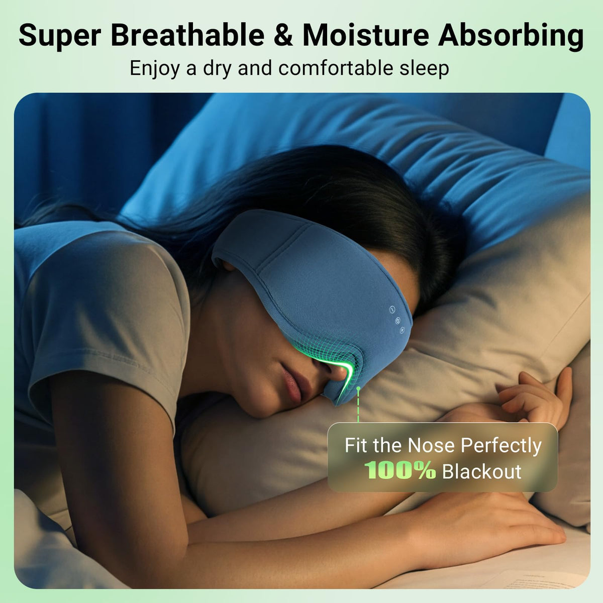 Bamboo Cotton Sleep Mask with Bluetooth Headphone V798993