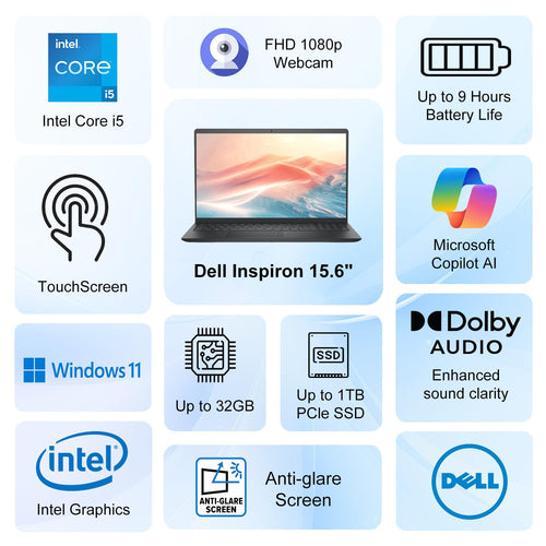 15.6" FHD Touchscreen Laptop Intel Core i5 8GB RAM 512GB SSD Windows 11 W31778