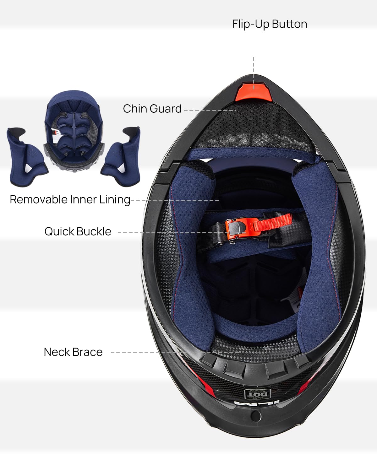 Modular Full Face Motorcycle Helmet O23211