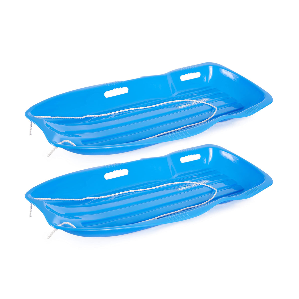 Plastic Toboggan Snow Sled with Pull Rope, 2 Pack I91573