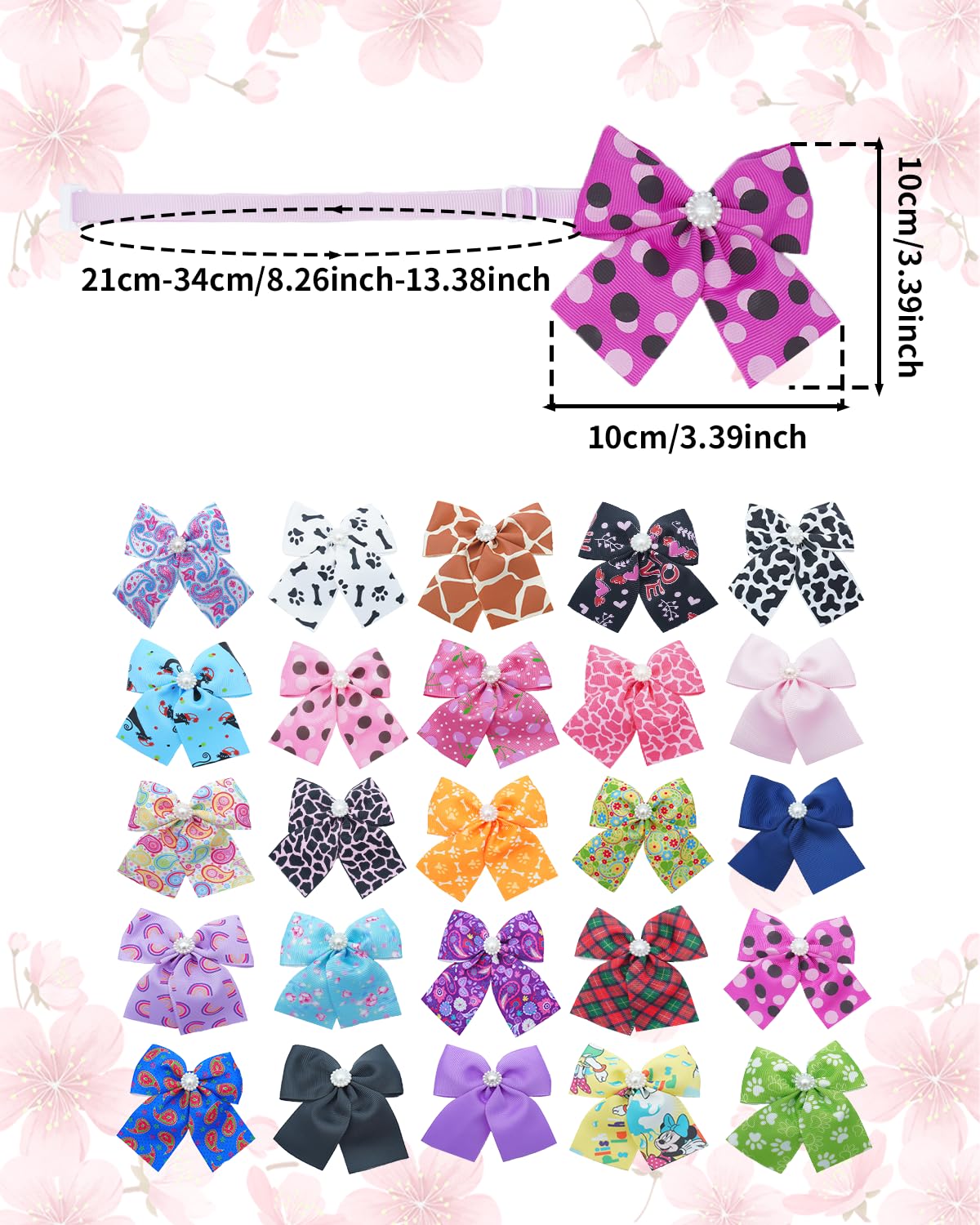100 Pack Small Dog Bows and Ties A4280